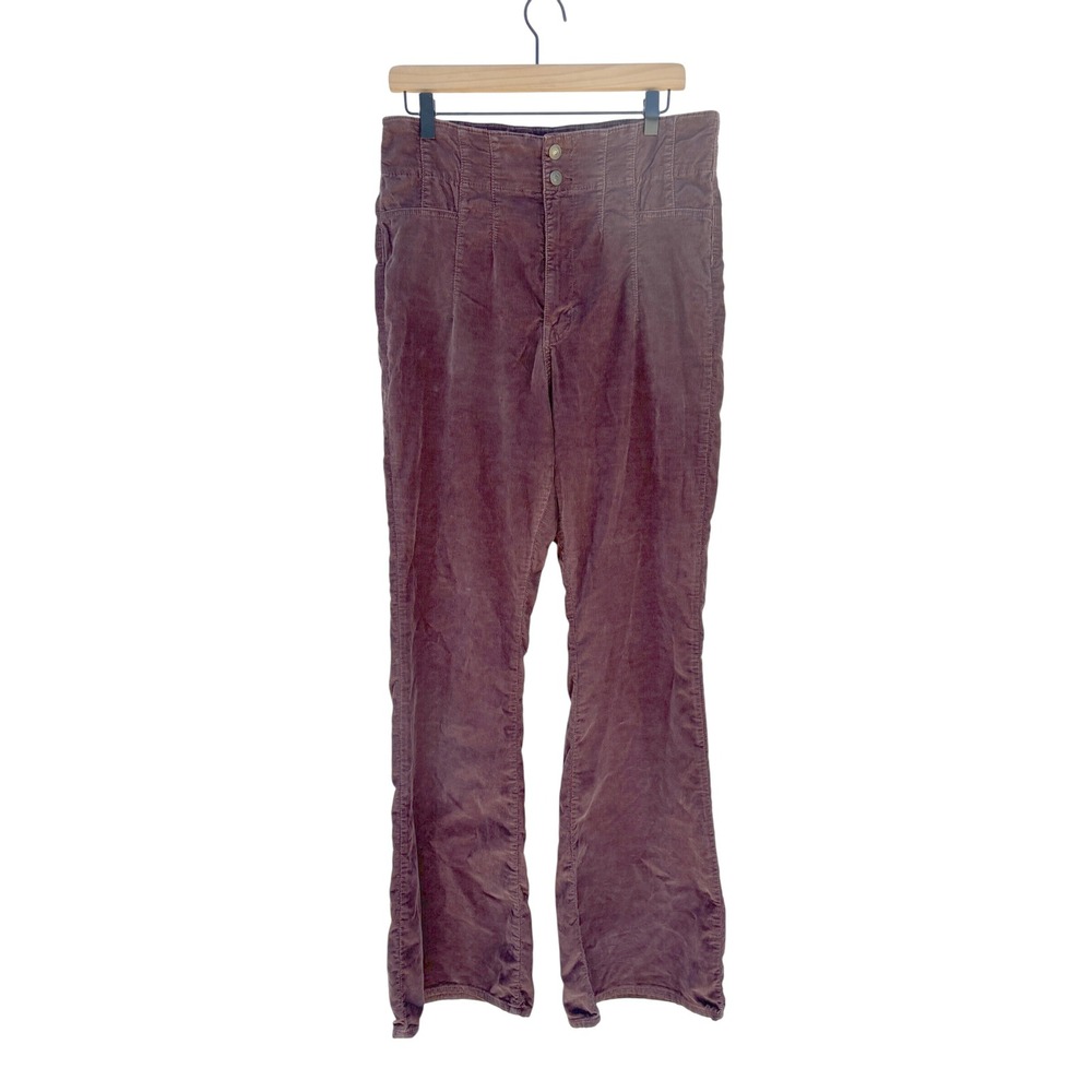We The Free Corduroy Flare Pants Women's Size 32 High Waist Brown‎ Wide Leg